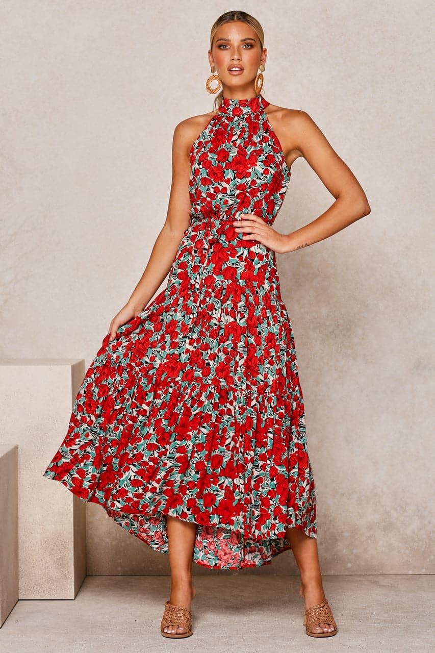 Polka Dot Print Maxi Dress