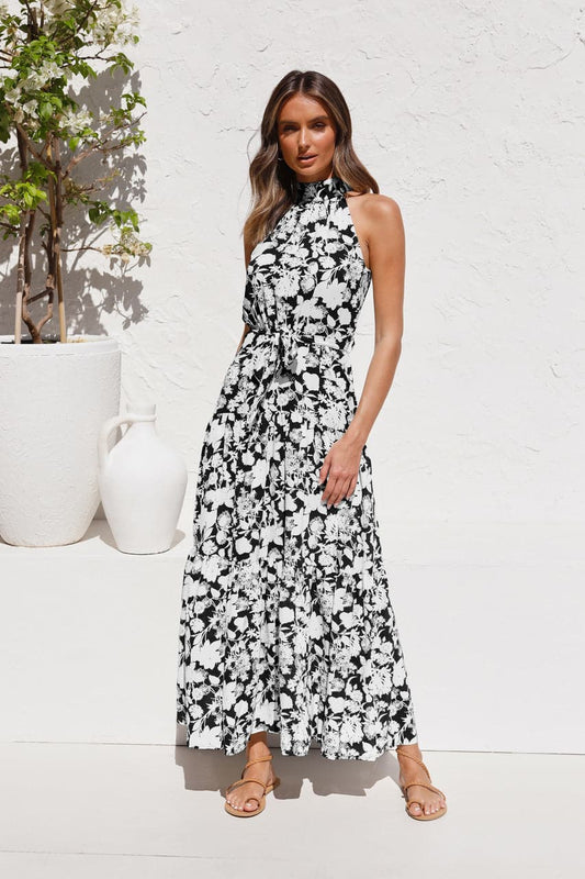 Polka Dot Print Maxi Dress