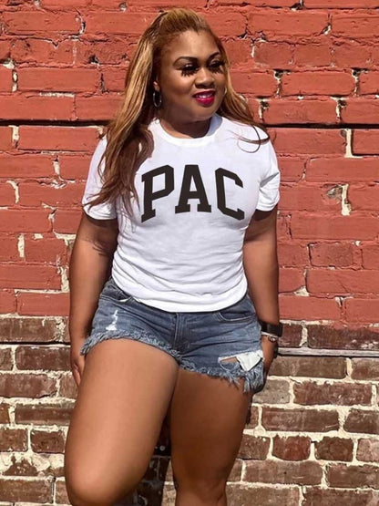 Pac Letter Print T-shirt Ar70125