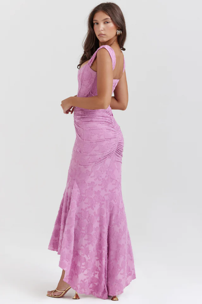 Cesca Retro Cream White Maxi Dress