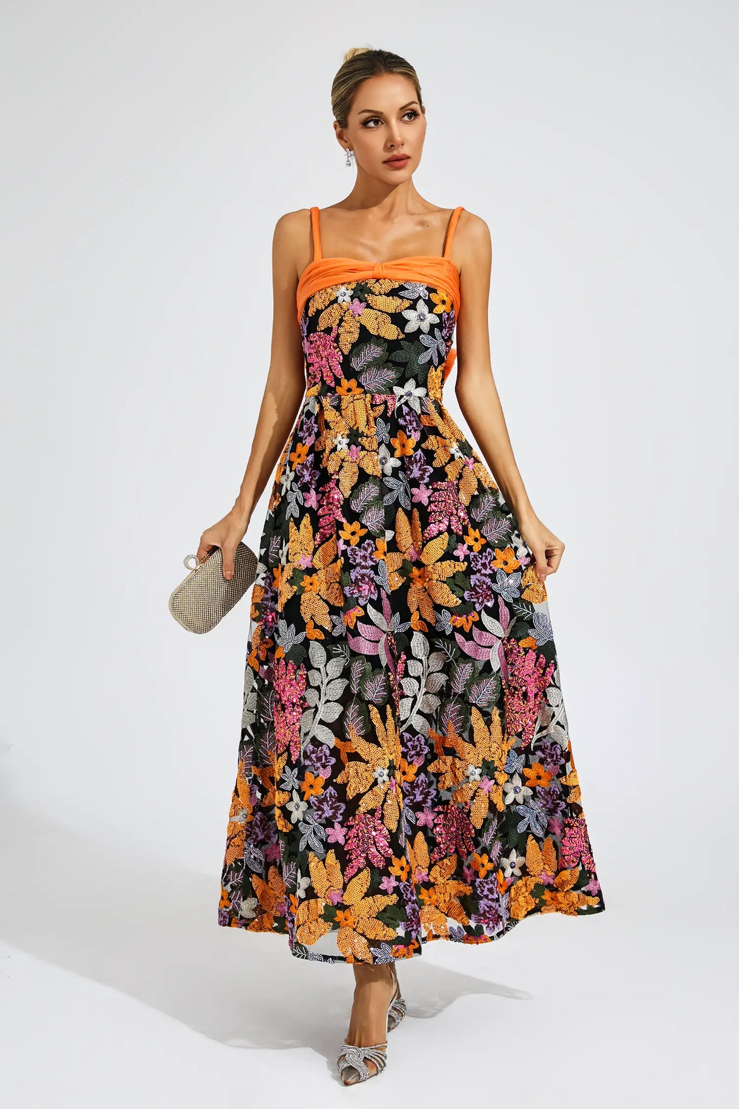 Quentin Sequins Slip Maxi Dress