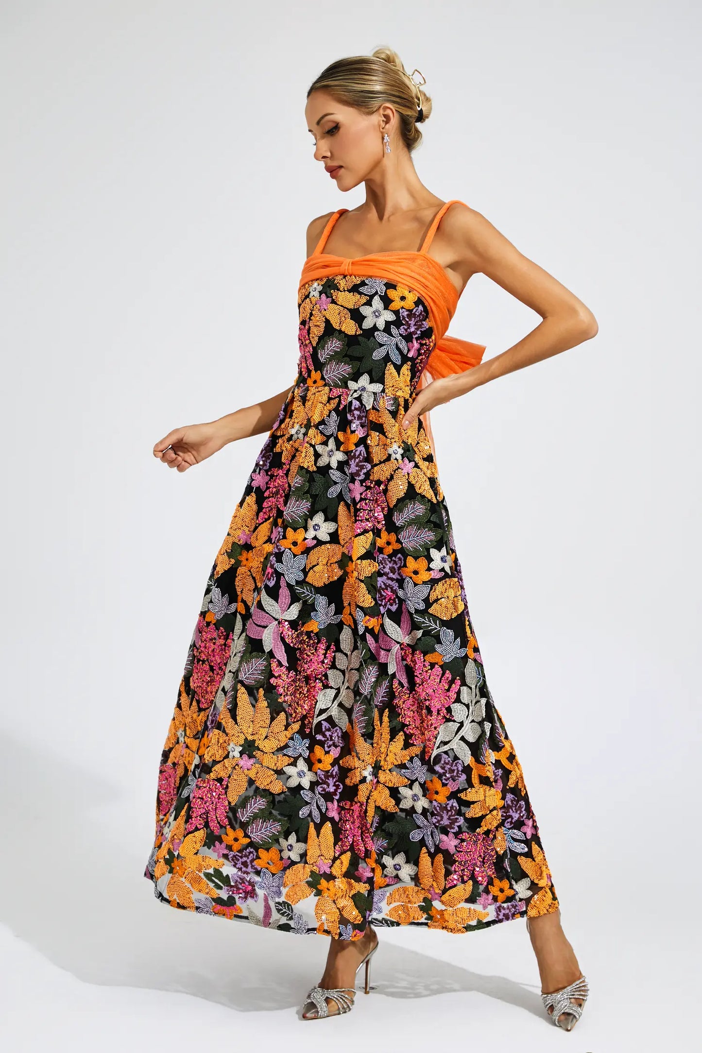 Quentin Sequins Slip Maxi Dress