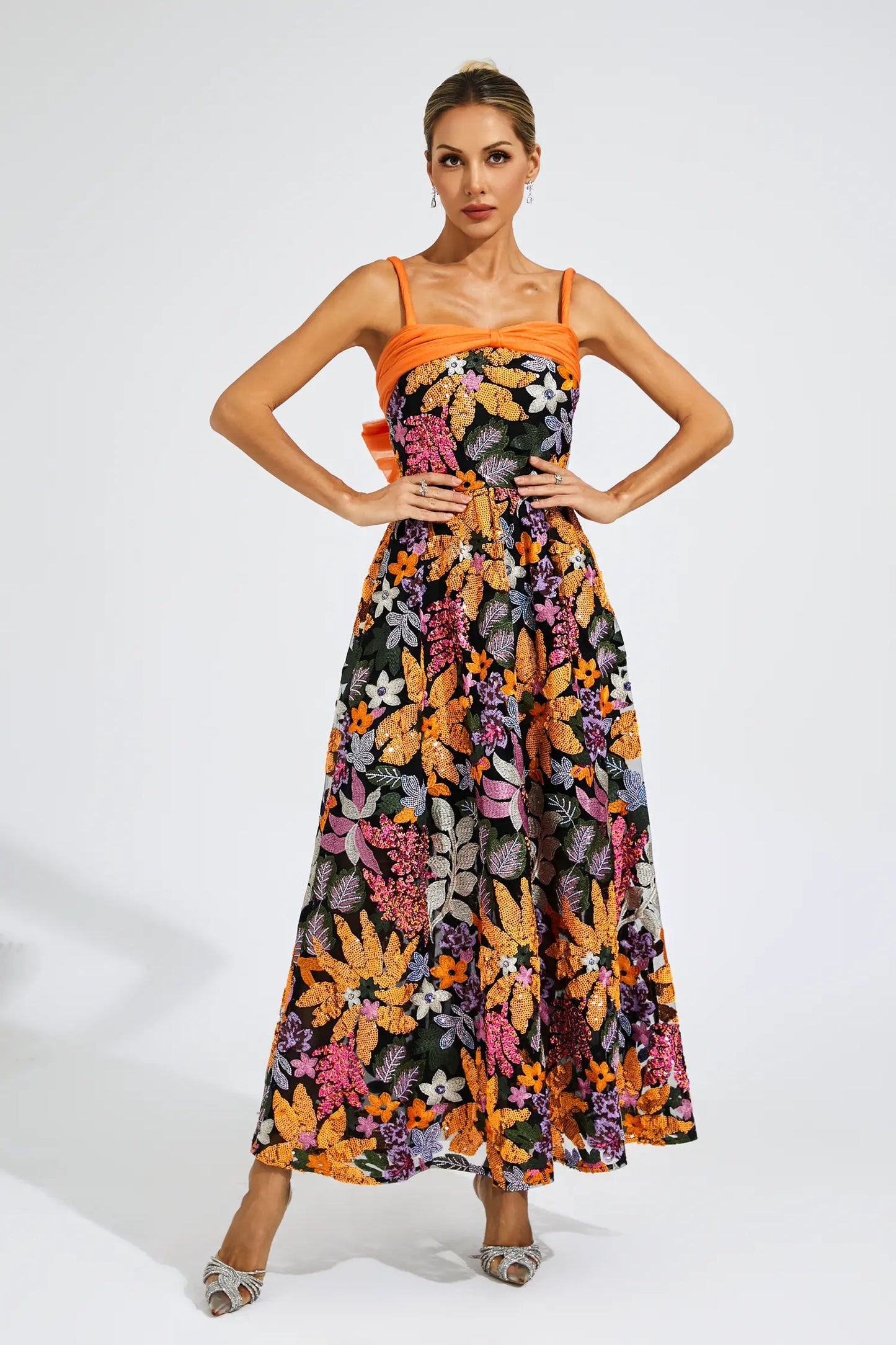 Quentin Sequins Slip Maxi Dress