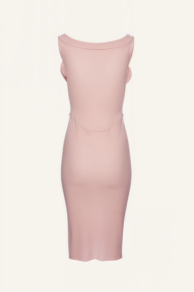 Anhad Pink Flower Bustier Midi Dress