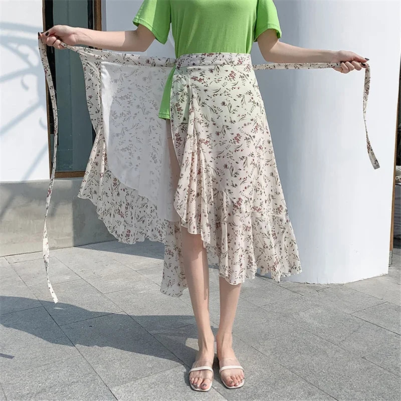 Flower Print A-line Bohemia Skirt Summer Spring