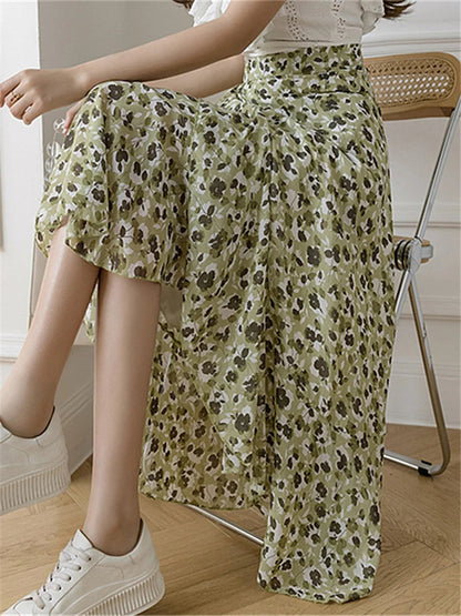 Flower Print A-line Bohemia Skirt Summer Spring