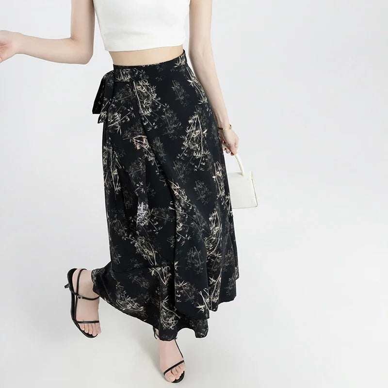 Flower Print A-line Bohemia Skirt Summer Spring