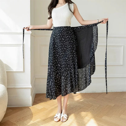 Flower Print A-line Bohemia Skirt Summer Spring