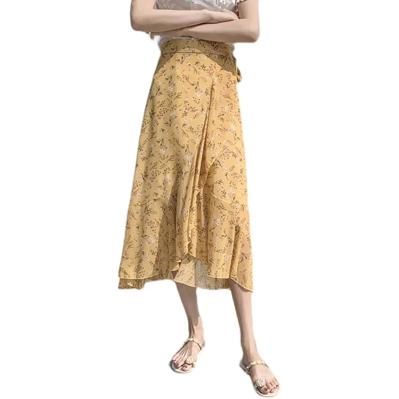 Flower Print A-line Bohemia Skirt Summer Spring