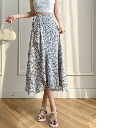 Flower Print A-line Bohemia Skirt Summer Spring