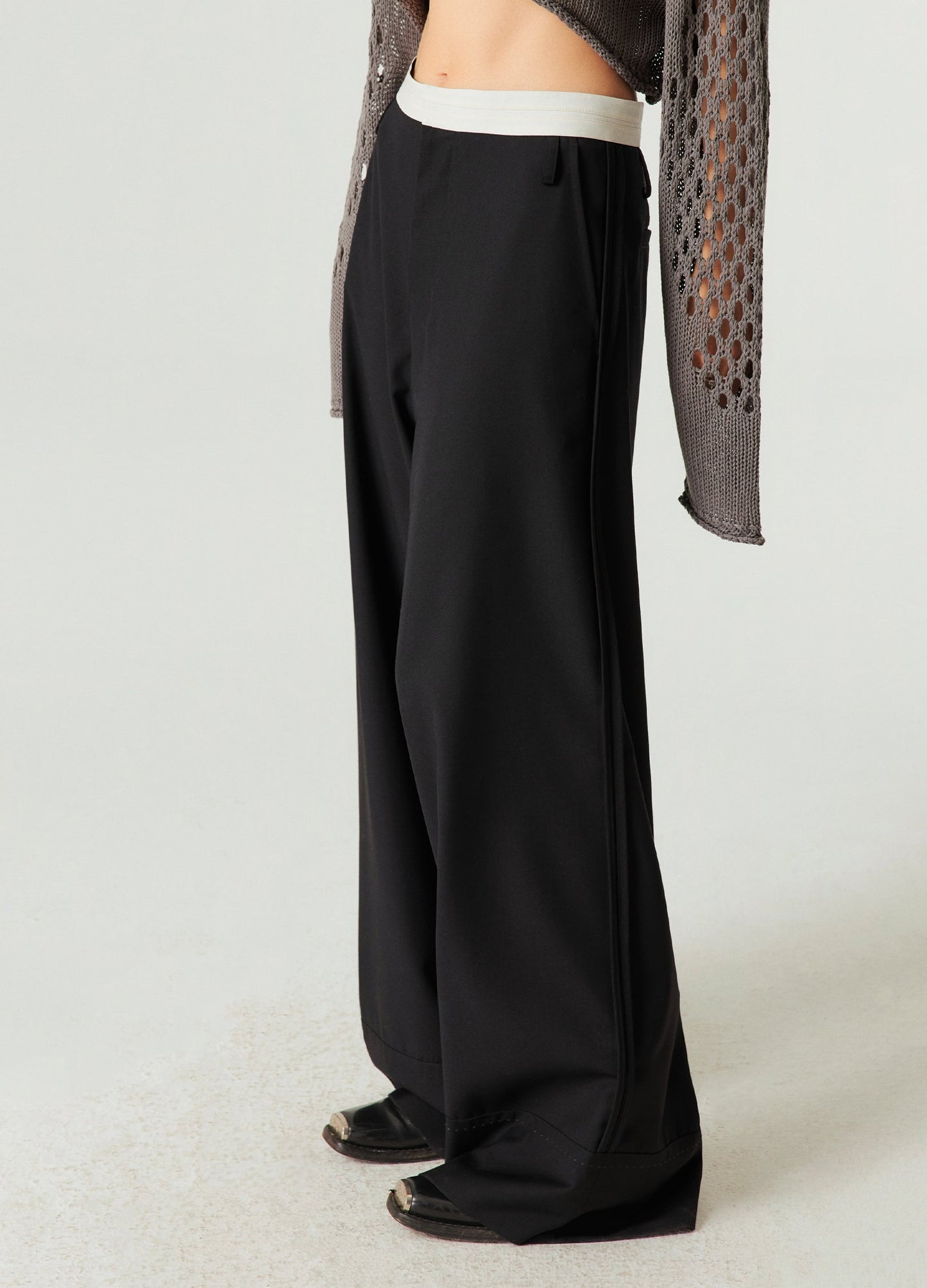 Reverse Seam Wide Leg Pants