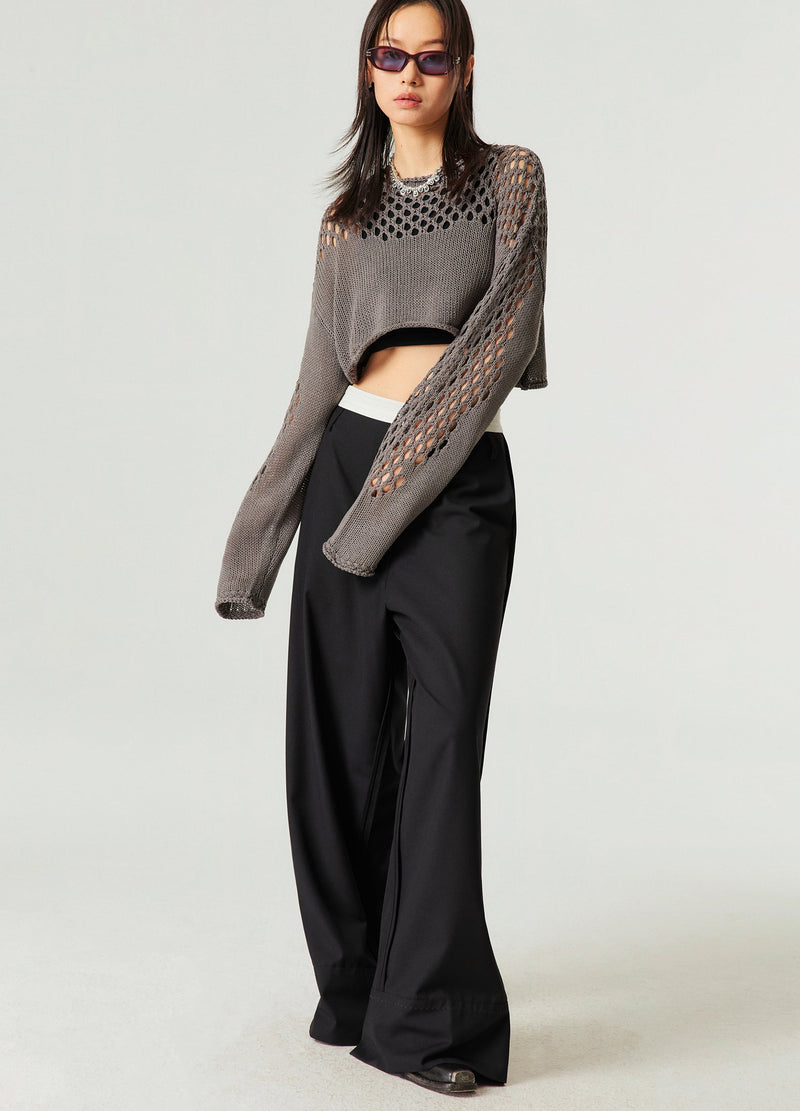 Reverse Seam Wide Leg Pants