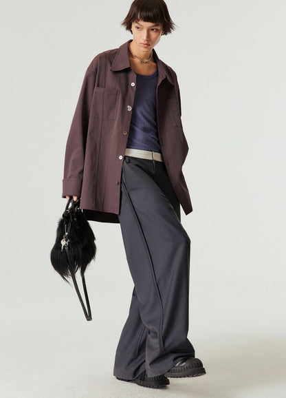 Reverse Seam Wide Leg Pants