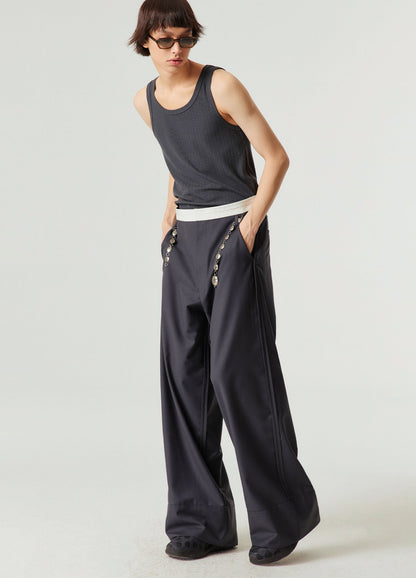 Reverse Seam Wide Leg Pants