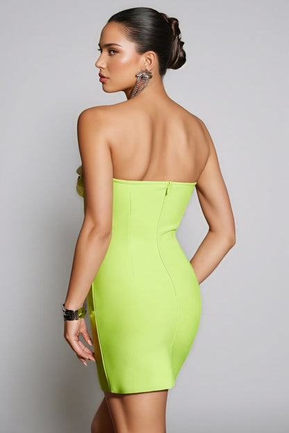 Kyndy Strapless Flower Bandage Mini Dress