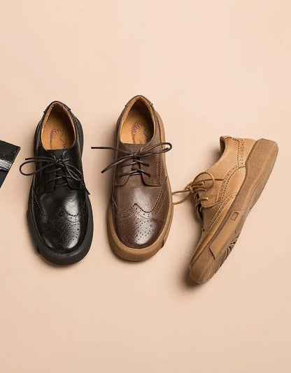 Leather Brogue Style Oxford Shoes