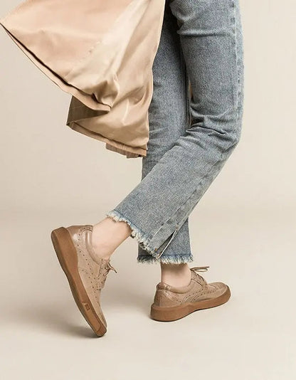 Leather Brogue Style Oxford Shoes