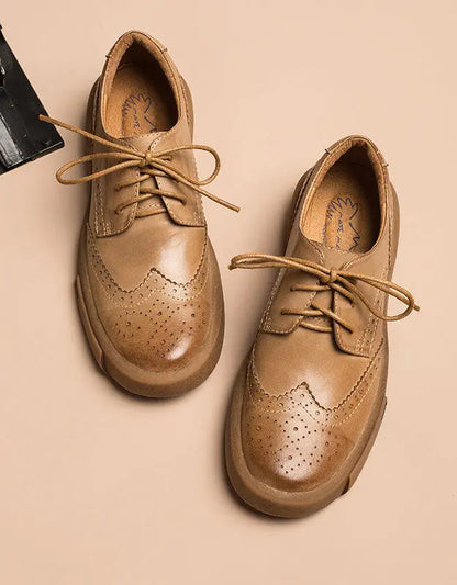 Leather Brogue Style Oxford Shoes