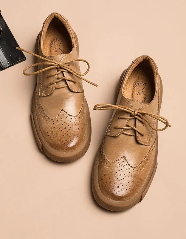 Leather Brogue Style Oxford Shoes