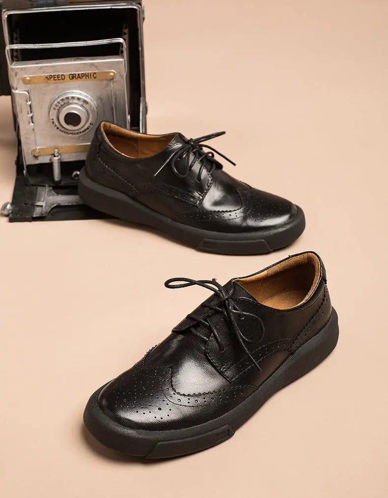 Leather Brogue Style Oxford Shoes
