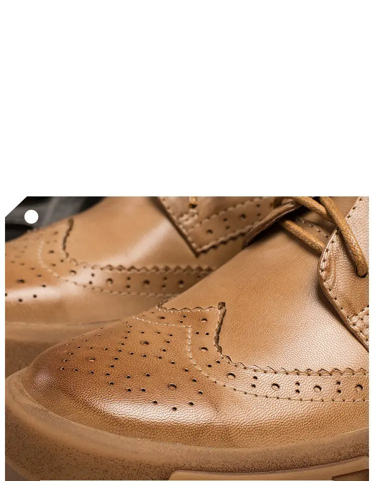 Leather Brogue Style Oxford Shoes