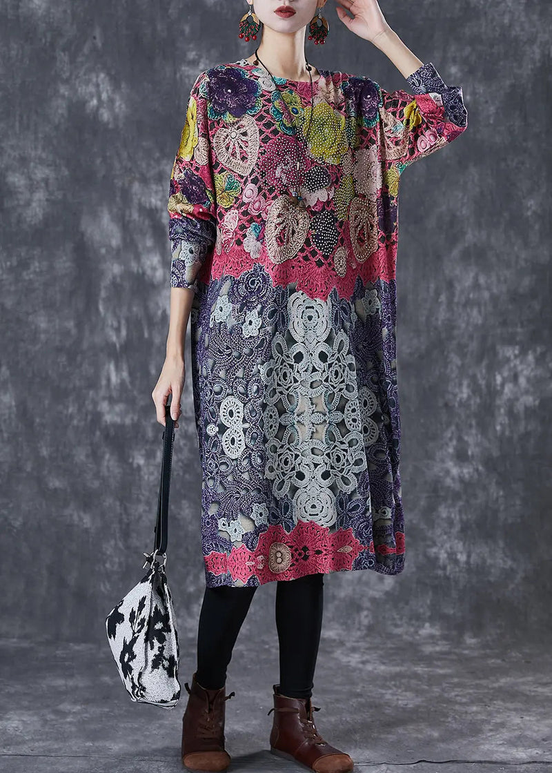 Print Knit Long Dress Spring