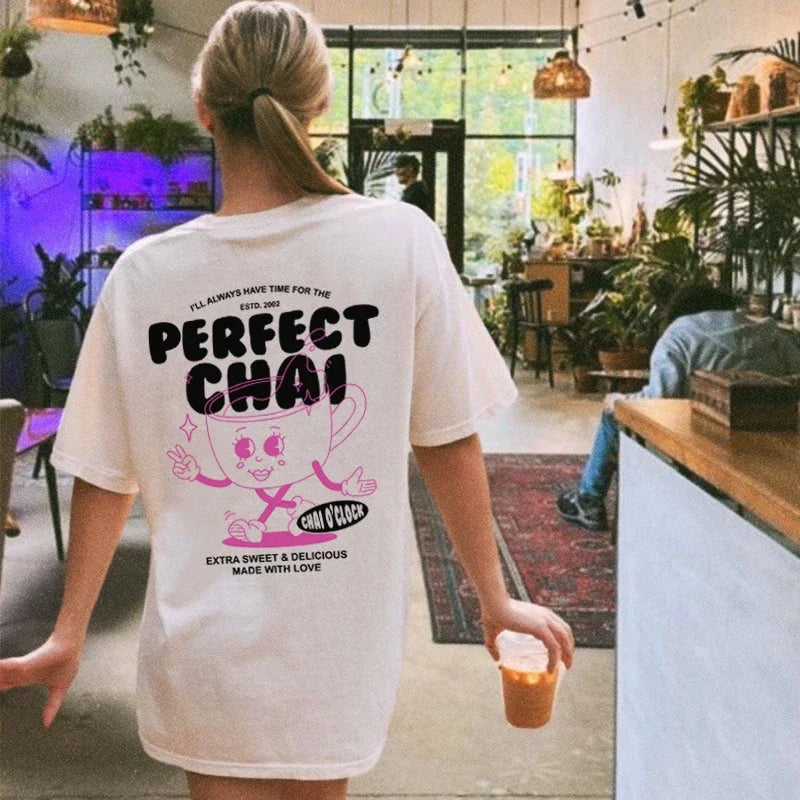 Retro Chai Tea Cartoon T-shirt