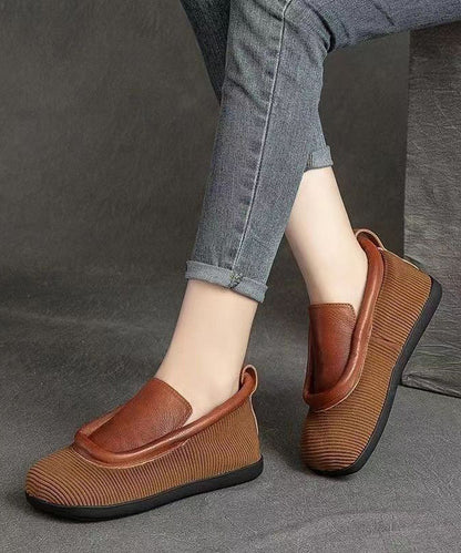 Retro Versatile and Comfortable Cowhide Flat Shoes Cz1017
