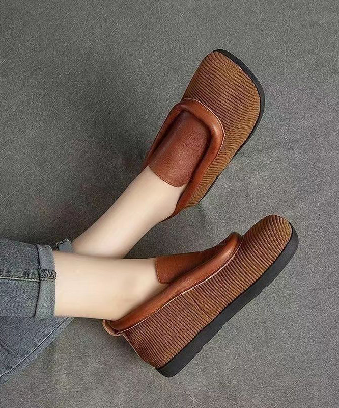 Retro Versatile and Comfortable Cowhide Flat Shoes Cz1017