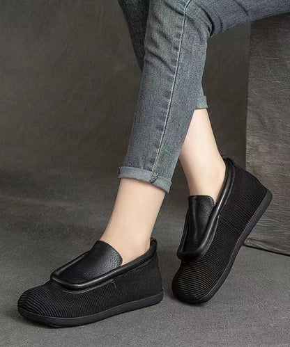 Retro Versatile and Comfortable Cowhide Flat Shoes Cz1017