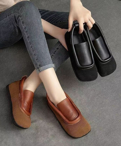 Retro Versatile and Comfortable Cowhide Flat Shoes Cz1017