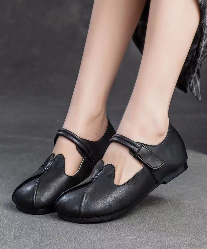 Retro Style Brown Sheepskin Soft Soled Flats Shoes Cz1058