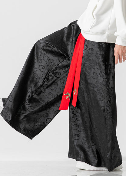 Retro Style Loose Royal Blue Wide Leg Skirt Pants for Summer Sa063
