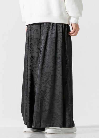 Retro Style Loose Royal Blue Wide Leg Skirt Pants for Summer Sa063