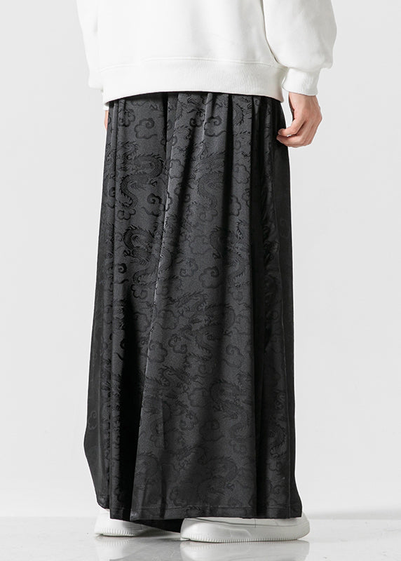 Retro Style Loose Royal Blue Wide Leg Skirt Pants for Summer Sa063