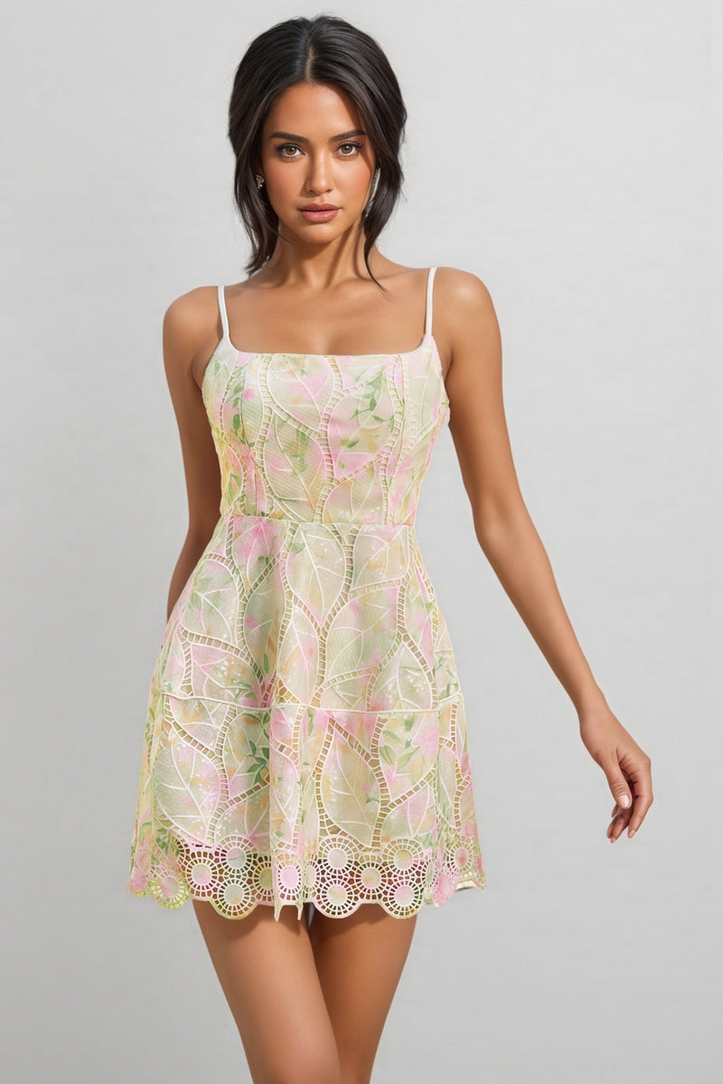 Kaiatl Spaghetti Sequin Mini Dress