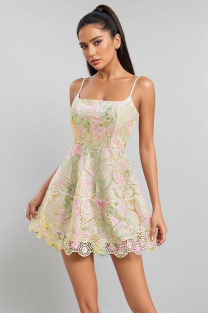 Kaiatl Spaghetti Sequin Mini Dress