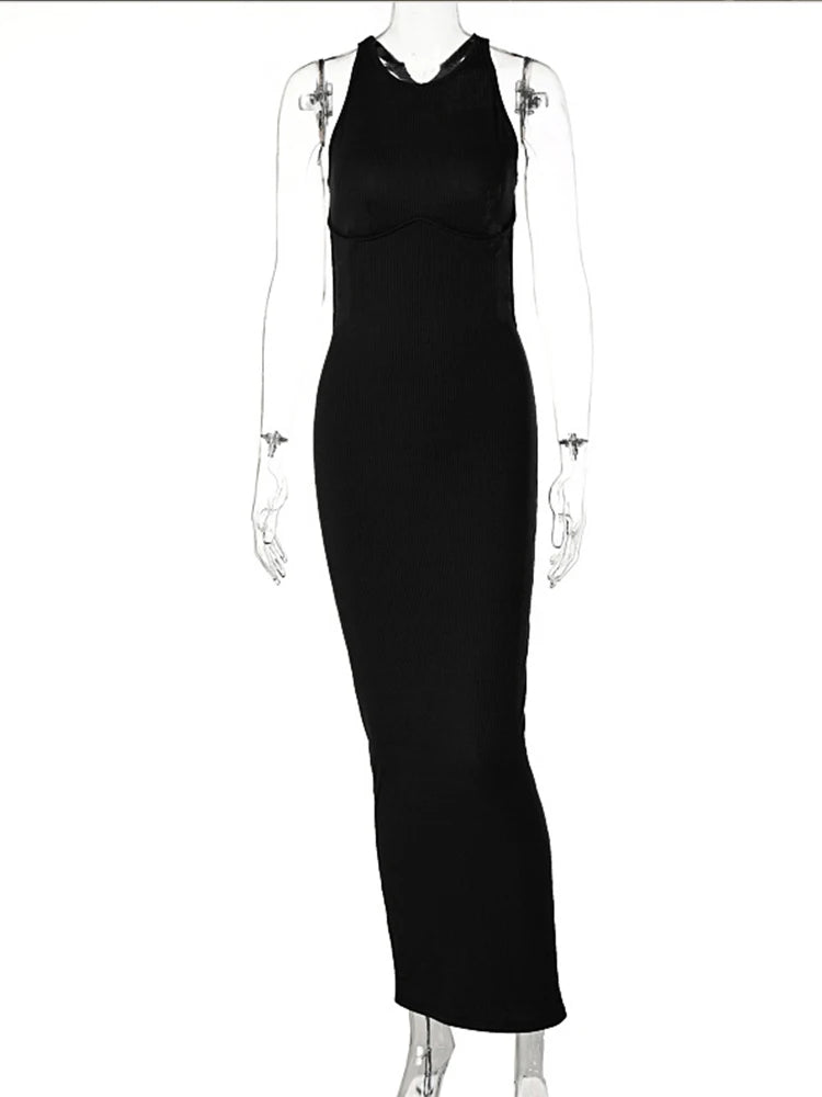 Spring Backless Evening Birthday Brown Long Midi Dresses