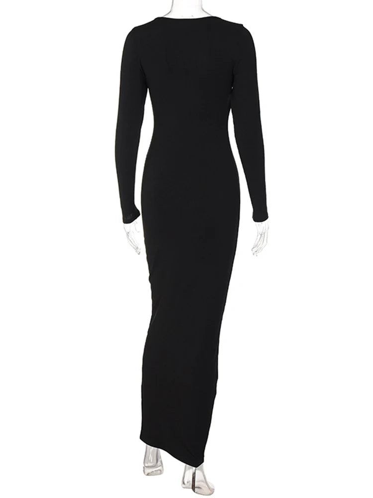 Ribbed Square Neck Fall Evening Mit Midi Dresses