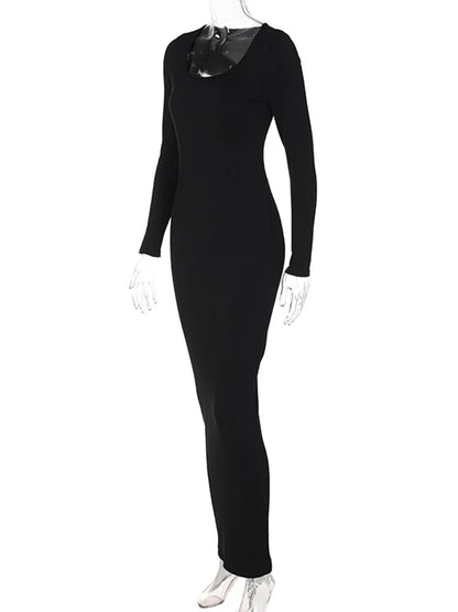 Ribbed Square Neck Fall Evening Mit Midi Dresses