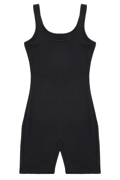Ribbed Sleeveless Short Romper