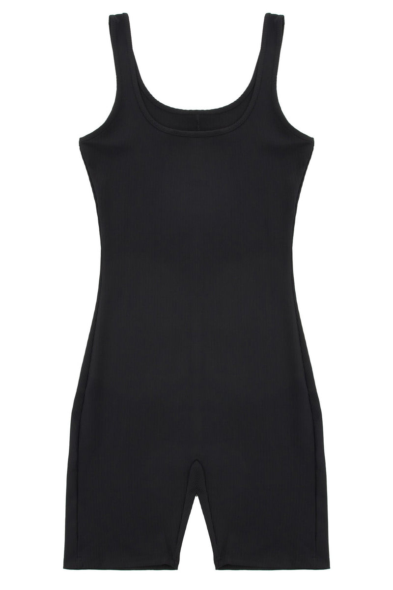 Ribbed Sleeveless Short Romper
