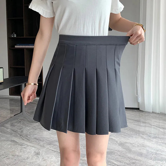 Dressbetty - Korean Black Gray Pleated Summer Mini Skirt