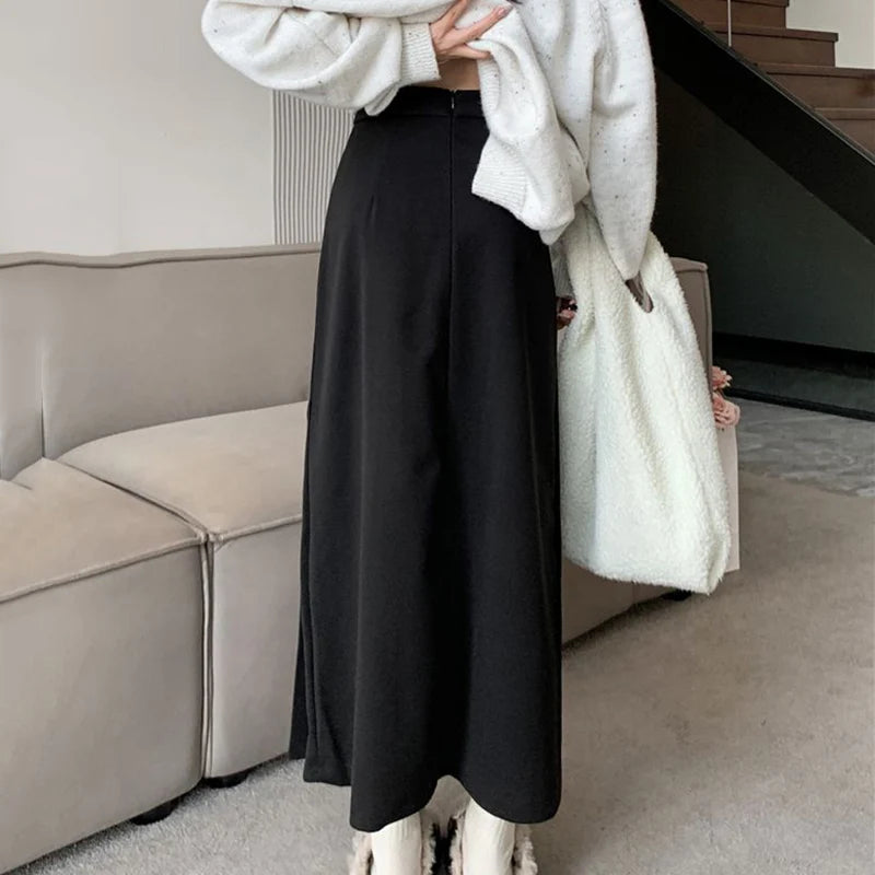 Dressbetty - Pleated College Style High Waist A-line Skirt