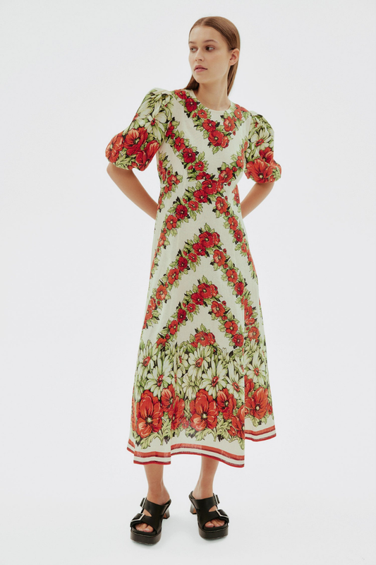 Rosalinde Round Neck Maxi Dress in Red