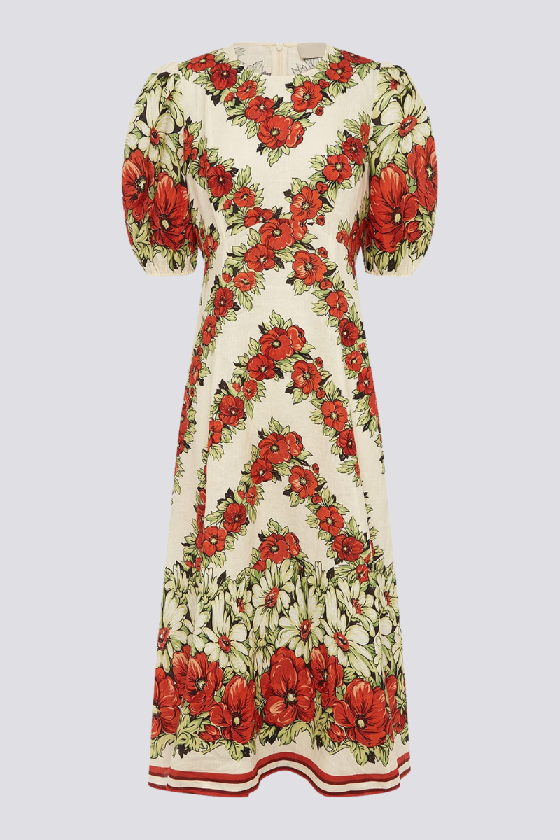 Rosalinde Round Neck Maxi Dress in Red