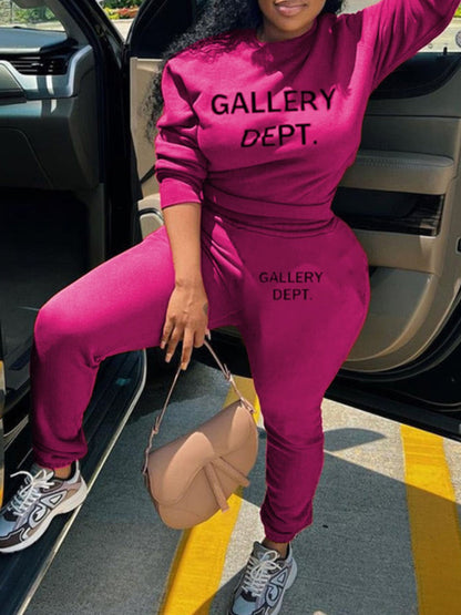 Letter Print Pocket Design Pants Set At9064
