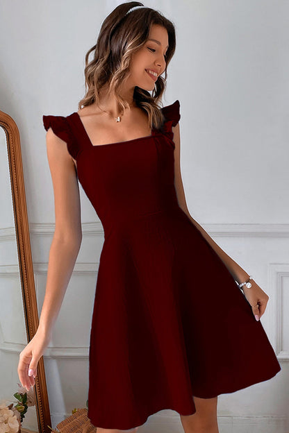 Ruffle Sleeveless Tie-back Mini Dress