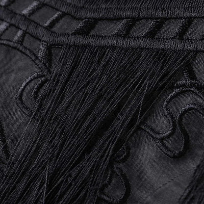 Vests Sheer Chinese Style Black Summer Allmatch Mom Clothing Embroidery Design Outwear Tassel Sleeveless