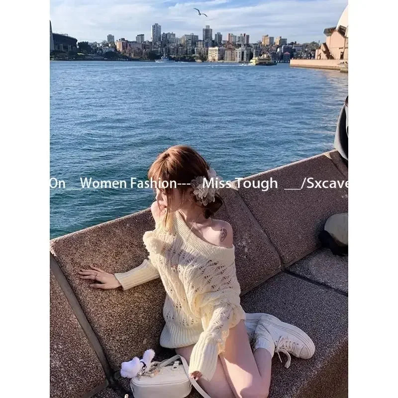 Korean Knitted Sweater Clothing Thin Pullover Sweet Japanese Autumn Winter Outfits
